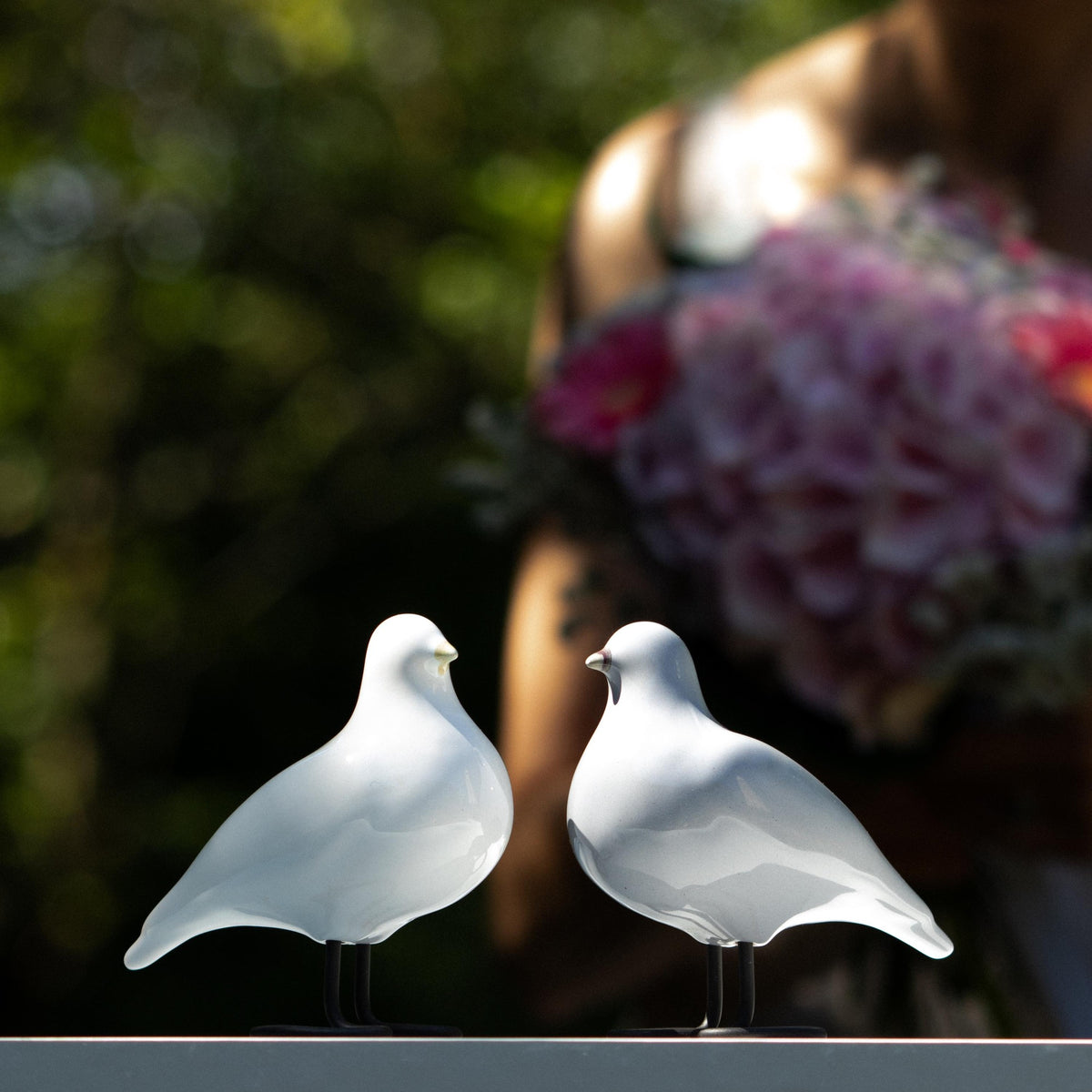 Companion Birds – White & Grey Pair - Lunora