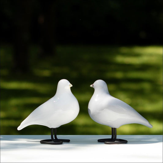 Companion Birds – White & Grey Pair - Lunora
