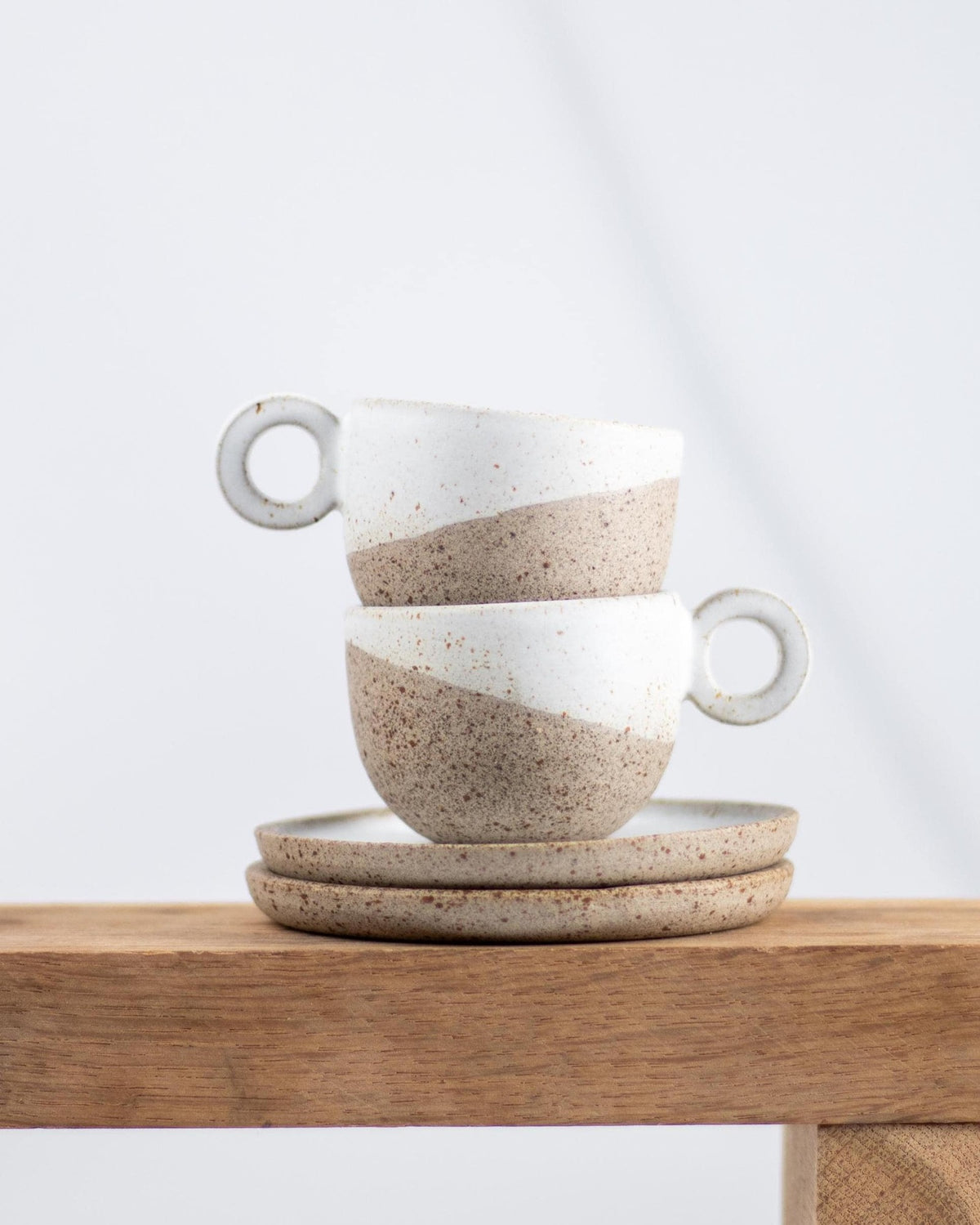 Loop Espresso Cups & Saucers – Set of Two - Lunora