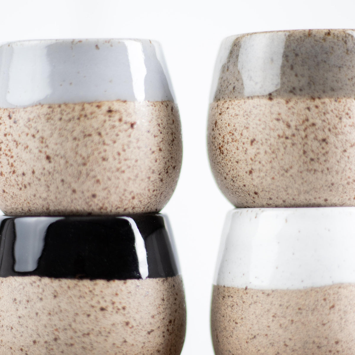 Monochrome Espresso Cups – Set of Four - Lunora
